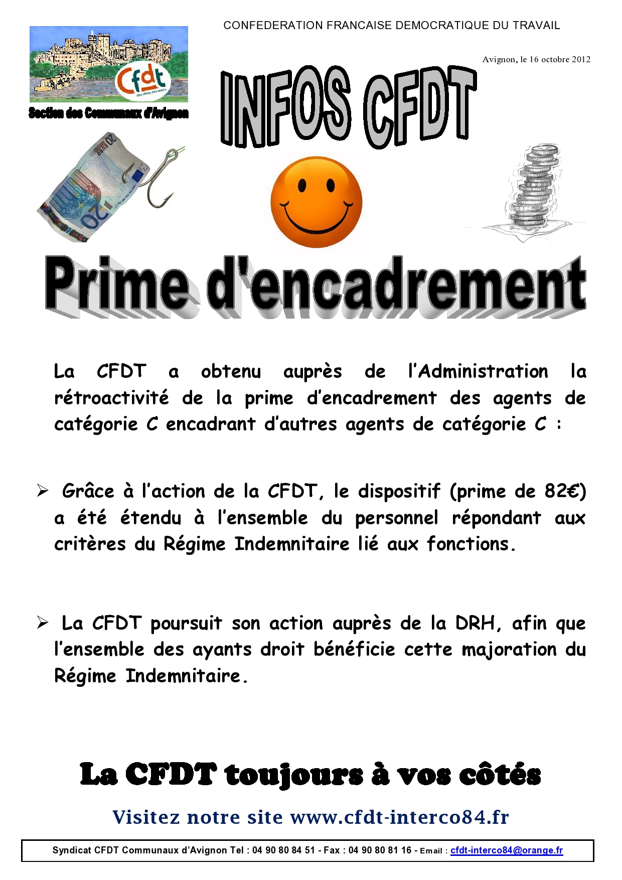 Montant Prime D Encadrement Fonction Publique Territoriale CFDT Interco 84 | Avec nous, donnez de la voix à votre voix